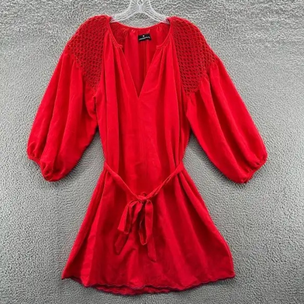 Tuckernuck Pomander Place Red 3/4 Sleeve Mini Dress Size XS